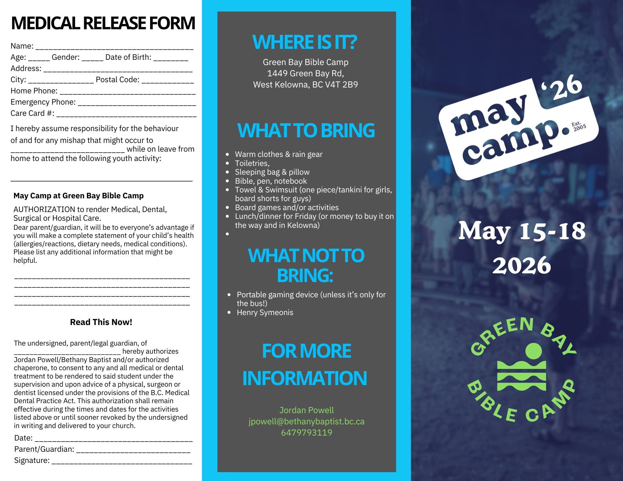 Preview of May Camp Brochure and Signup Sheet 2026